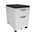 Mobile Pedestal Drawer with Fabric Cushion Top