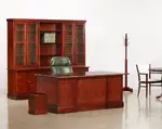Montebello Series Executive Desk with Storage Credenza and Hutch