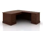 L-Shape Georgian Series Desk with Drawers
