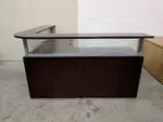 L-Shape Reception Desk with Transaction Counter and Drawers