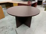 48â€ Round Mahogany Laminate Table