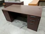 Mahogany Laminate Desk with Drawers