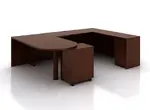 Peninsula Office Desk with Drawers