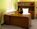 U-Shape St. Clair Series Computer Workstation Desk with Hutch