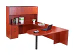 U Shape Peninsula Desk with Hutch