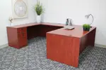 U Shaped Desk with Drawers