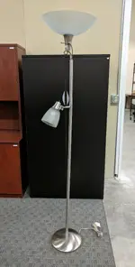 Silver Floor Lamp with Adjustable Reading Light