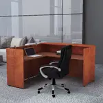 L Shaped Reception Desk with Plexiglass Panel