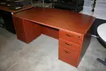 Used Bowfront Cherry Laminate Desk