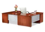U-Shape Metallix Series Computer Workstation Desk with Drawers