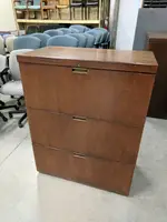 Solid Wood Walnut 3 Drawer Lateral Filing Cabinets â€“ 36 Inch Wide 