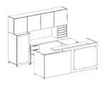 U Shaped Reception Desk with Storage