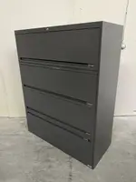 AllSteel Gray 4 Drawer Lateral Charting File Cabinet â€“ 42 Inch Wide