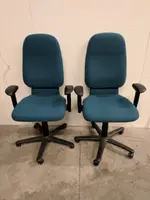 Teal Steelcase High-Back Rolling Office Chairs