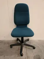 Teal Steelcase High-Back Rolling Office Chair without Arms