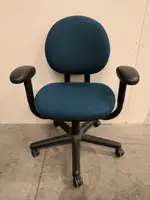 Steelcase Blue Low-Back Rolling Office Chair