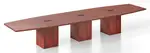 Boat Shaped Conference Table with Cube Base