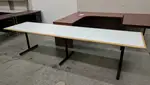 White Laminate Table with Metal Legs - 120x30