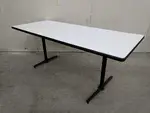 White Laminate Table with Metal Legs â€“ 71x30