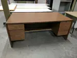 Walnut Laminate Desk with Drawers