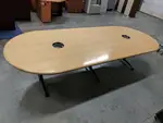 10 FT Solid Wood Racetrack Conference Table with Oak Finish
