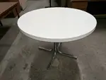 41.5â€ Round White Laminate Table