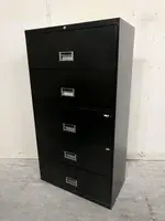Black 5 Drawer Lateral File Cabinet 