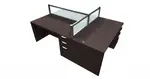 3 Person Desk with Privacy Desk Divider