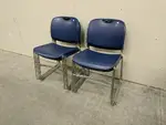 Blue Plastic Stacking Guest Chairs