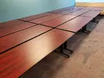 Mahogany Laminate Rolling Training Tables - 72x24