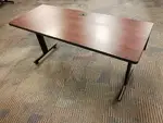 Mahogany Laminate Rolling Training Tables - 66x24