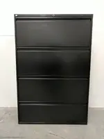 Black 4 Drawer Lateral File Cabinet â€“ 36 Inch Wide