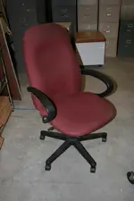 Used Rolling Red High Back Office Chair 