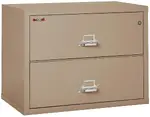 2 Drawer Fireproof Lateral File Cabinet - 38 Inch