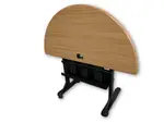 Oak Laminate Half Circle Rolling Flip Top Training Table