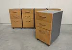 Oak Laminate Rolling Pedestal Drawers
