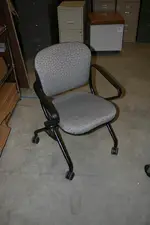 Used Gray Rolling Office Guest Chair 