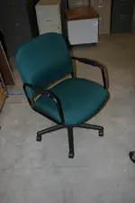 Used Rolling Green and Black Office Chair 