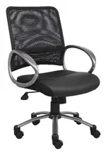 Mesh Back Office Chair with Leather Seat