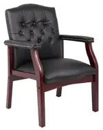 Black Vinyl and Nailhead Trim Guest Chair