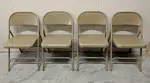 Office Club Tan Metal Folding Chairs