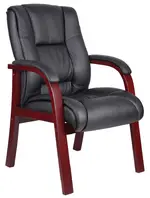 Midback Vinyl Chair with Wood Legs