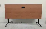 Cherry Laminate Rolling Flip Top Table with Power Module