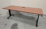 Cherry Laminate Rolling Flip Top Table with Power Module