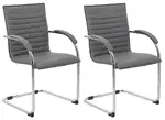 Set of 2 Grey Vinyl Waiting Room Chairs