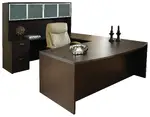 Bow Front U Shaped Desk with Hutch