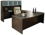 Bow Front U Shaped Desk with Hutch