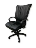 SitOnIt Black Vinyl Rolling Office Chairs