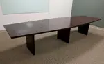 12 FT Solid Wood Mahogany Boat Shape Conference Table 