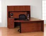 U Shaped Peninsula Desk with Hutch